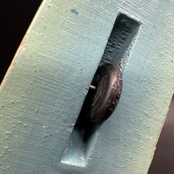 Vintage Toy USS Texas Wooden Battleship Boat Wheels WWII Velasco USA Green READ - Picture 15 of 16